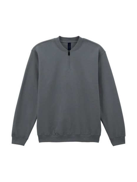 GILDAN Sweat-shirt en molleton 1/4 zip charcoal personnalisable
