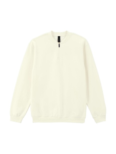 GILDAN Sweat-shirt en molleton 1/4 zip beige personnalisable