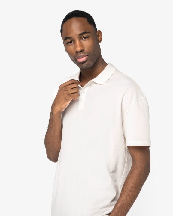 NATIVE SPIRIT Umweltfreundliches Polohemd aus Piqué mit überschnittener Schulterpartie für Herren Poloshirt personalisierbar
