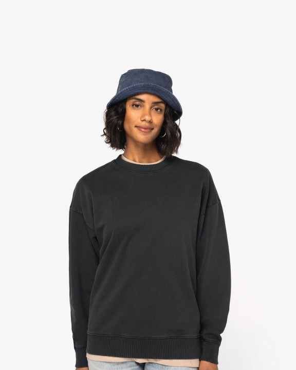 NATIVE SPIRIT Ausgewaschenes umweltfreundliches Oversize Unisex-Sweatshirt mit Rundhalsausschnitt Sweatshirt personalisierbar