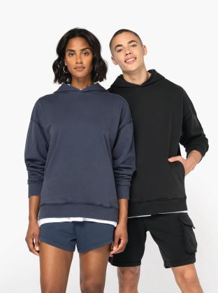 Sweat-shirt écoresponsable à capuche délavé oversize unisexe