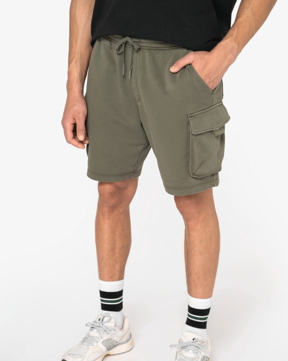 NATIVE SPIRIT Umweltfreundliche ausgewaschene French Terry Cargo-Shorts für Herren  personalisierbar