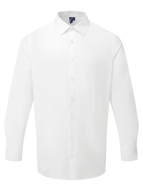 PREMIER Chemise popeline RECYCLIGHT à manches longues pour homme blanc personnalisable