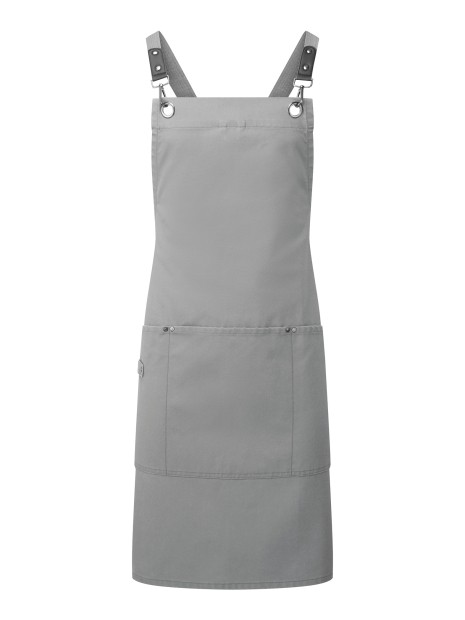 PREMIER Tablier bavette à bretelles croisées dans le dos CLIP 'N' CLASP dark grey personnalisable