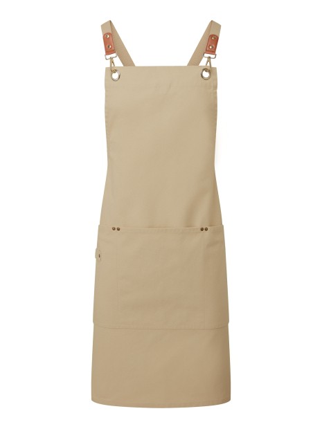 PREMIER Tablier bavette à bretelles croisées dans le dos CLIP 'N' CLASP khaki personnalisable