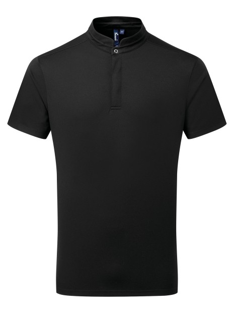 PREMIER Polo de cuisinier Coolchecker Essential à manches courtes noir personnalisable