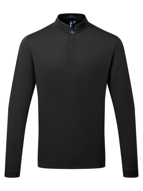 PREMIER Polo de cuisinier Coolchecker Essential à manches longues noir personnalisable