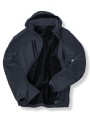 RESULT Veste Softshell 3 couches recyclée à capuche unisexe bleu marine personnalisable