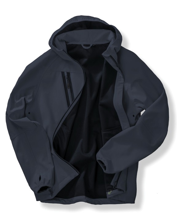 Softshell personnalisable RESULT Veste Softshell 3 couches recyclée à capuche unisexe