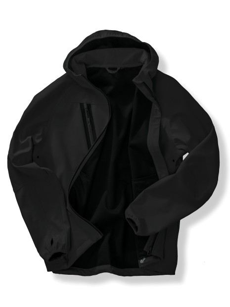 RESULT Veste Softshell 3 couches recyclée à capuche unisexe noir personnalisable