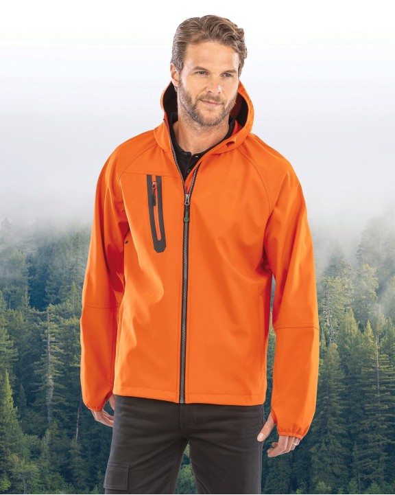 RESULT Recycelte 3-Lagen-Softshell-Jacke mit Kapuze, Unisex Softshell personalisierbar