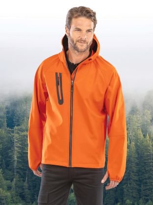 Veste Softshell 3 couches recyclée à capuche unisexe