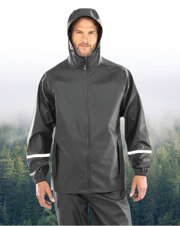 Veste personnalisable RESULT Veste imperméable Prism PU avec bandes réfléchissantes