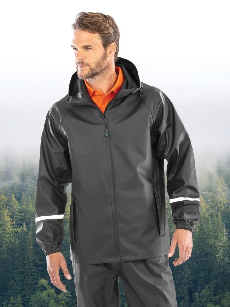 Vestes à personnaliser RESULT Veste imperméable Prism PU avec bandes réfléchissantes 