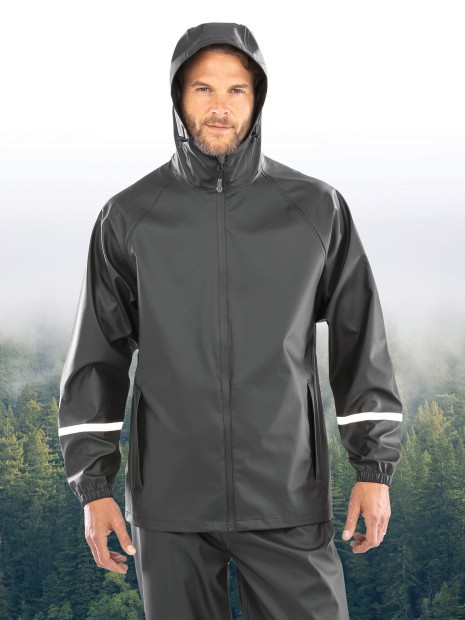 Vestes à personnaliser RESULT Veste imperméable Prism PU avec bandes réfléchissantes 
