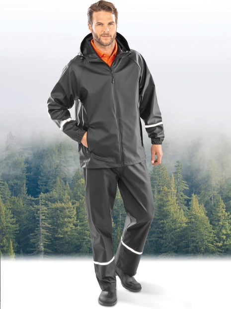 Vestes à personnaliser RESULT Veste imperméable Prism PU avec bandes réfléchissantes 