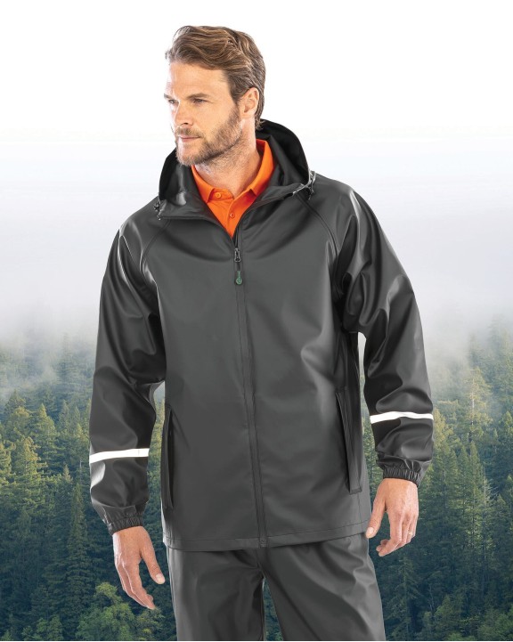 Veste personnalisable RESULT Veste imperméable Prism PU avec bandes réfléchissantes