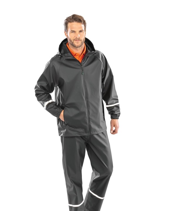 Veste personnalisable RESULT Veste imperméable Prism PU avec bandes réfléchissantes