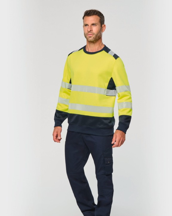 WK. DESIGNED TO WORK Recyceltes Sicherheitssweatshirt Rundhalsausschnitt Sweatshirt personalisierbar