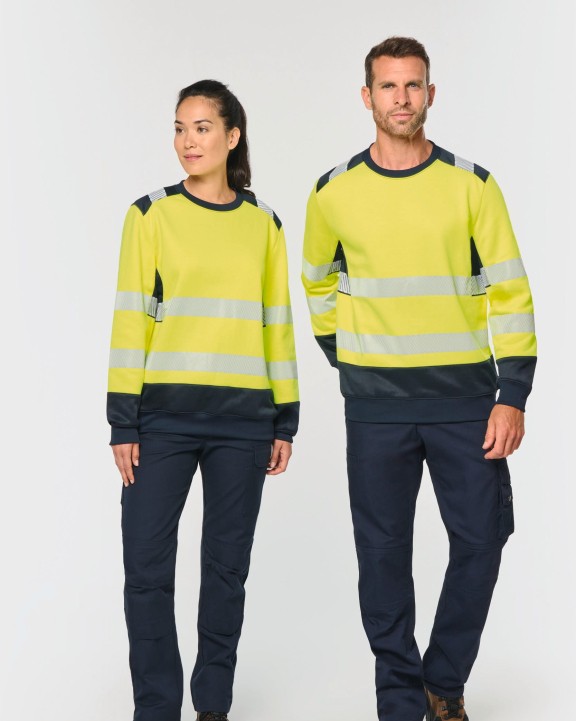 WK. DESIGNED TO WORK Recyceltes Sicherheitssweatshirt Rundhalsausschnitt Sweatshirt personalisierbar