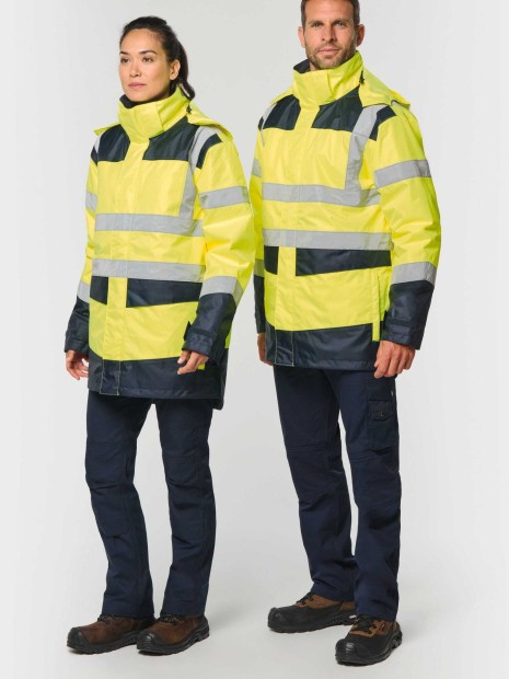 Vestes à personnaliser WK. DESIGNED TO WORK Parka de sécurité recyclée 4 en 1 unisexe 