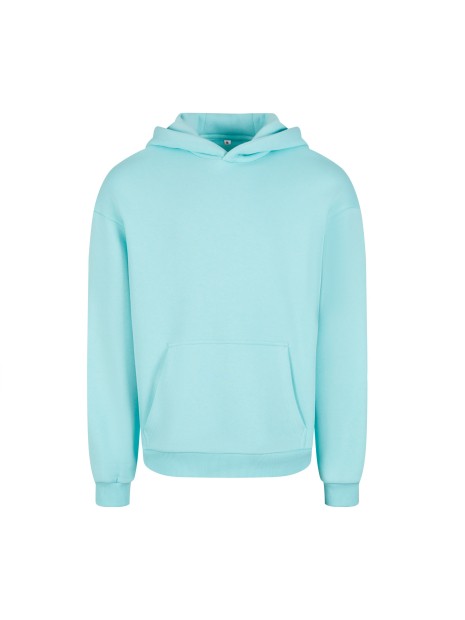 BUILD YOUR BRAND FLUFFY HOODY beryl blue personnalisable