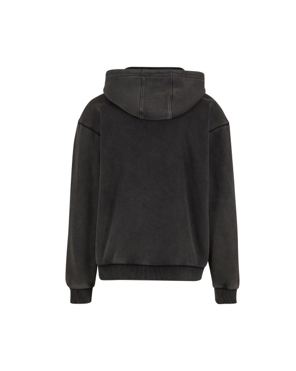 Sweater BUILD YOUR BRAND STONEWASH HEAVY ZIP HOODIE voor bedrukking &amp; borduring