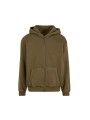 BUILD YOUR BRAND STONEWASH HEAVY ZIP HOODIE olive personnalisable