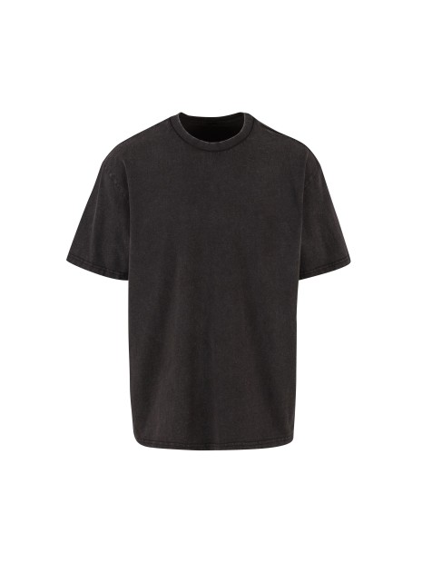 BUILD YOUR BRAND STONEWASH HEAVY LOOSE TEE noir personnalisable