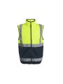 REGATTA HI-VIS PRO FULL ZIP GILET jaune/bleu marine personnalisable