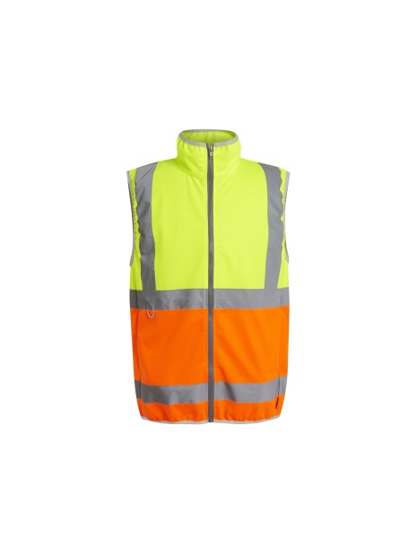 REGATTA HI-VIS PRO FULL ZIP GILET jaune/orange personnalisable
