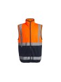 REGATTA HI-VIS PRO FULL ZIP GILET orange/bleu marine personnalisable