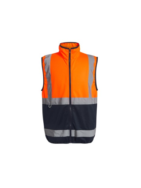 REGATTA HI-VIS PRO FULL ZIP GILET orange/bleu marine personnalisable