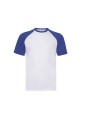 FOL T-shirt baseball Valueweight White/Royalblue personnalisable