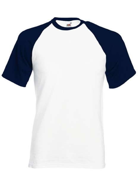 FOL T-shirt baseball Valueweight blanc/marine profond personnalisable