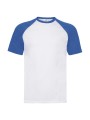 FOL T-shirt baseball Valueweight blanc/royal personnalisable