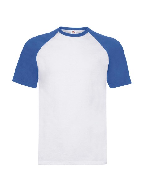 FOL T-shirt baseball Valueweight blanc/royal personnalisable