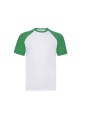 FOL T-shirt baseball Valueweight white / kelly personnalisable