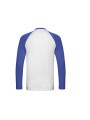 FOL VALUEWEIGHT LONG SLEEVE BASEBALL T White/Royalblue personnalisable