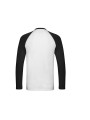 FOL VALUEWEIGHT LONG SLEEVE BASEBALL T blanc/noir personnalisable
