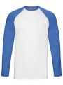 FOL VALUEWEIGHT LONG SLEEVE BASEBALL T blanc/bleu royal personnalisable