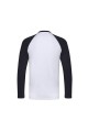 FOL VALUEWEIGHT LONG SLEEVE BASEBALL T blanc/marine profond personnalisable