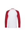 FOL VALUEWEIGHT LONG SLEEVE BASEBALL T blanc/rouge personnalisable