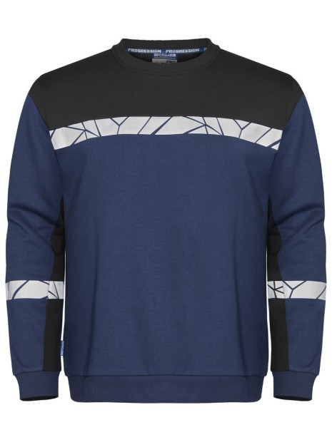 PROJOB 7101 PROGRESSION SWEAT COL ROND bleu marine/noir personnalisable