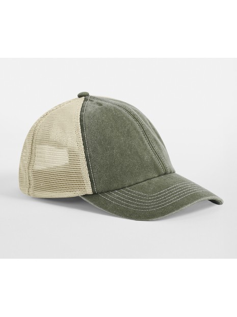 BEECHFIELD 6 Panel Vintage Trucker vintage olive/stone personnalisable