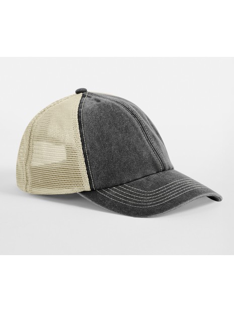 BEECHFIELD 6 Panel Vintage Trucker vintage black/stone personnalisable