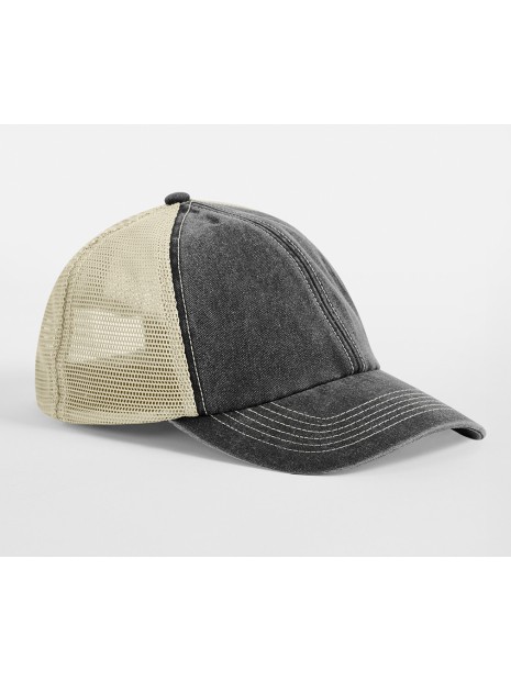 BEECHFIELD 6 PANEL VINTAGE TRUCKER vintage black/stone personnalisable