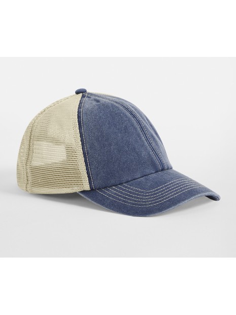 BEECHFIELD 6 PANEL VINTAGE TRUCKER vintage denim/stone personnalisable