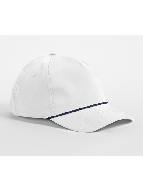 BEECHFIELD Rope Detail Golf Cap blanc/bleu marine personnalisable