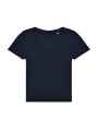 B&C #E150 V T-Shirt /women bleu marine personnalisable